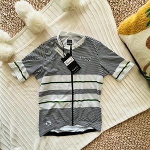 Suarez Cycling Jersey - XS/S - NWT - Striped - White Black Green